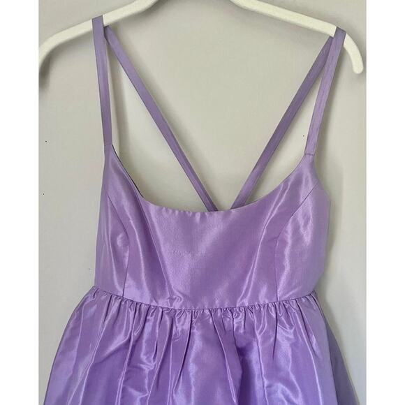 J.Crew Babydoll 100% Silk Party Dress in Lavender Purple Tulle Underskirt sz. 4 - Picture 4 of 8